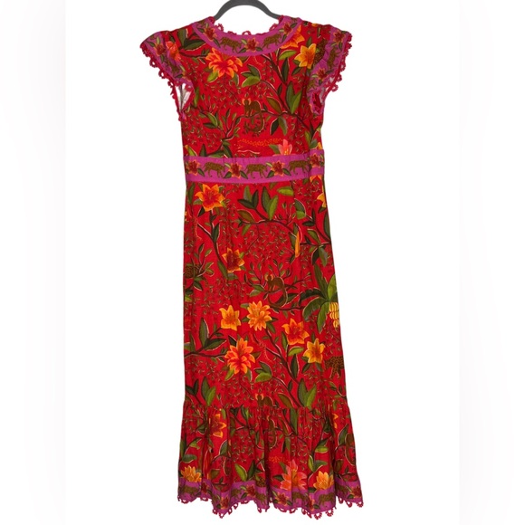 FARM Rio Solar Forest V-Neck Midi Dress NWOT Size S - Picture 4 of 9